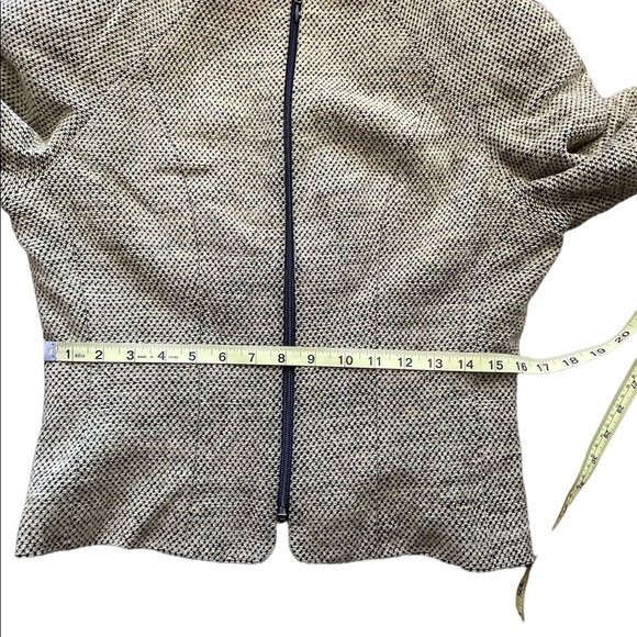 Vintage Jacqueline Ferrar green black long sleeve zip up fitted jacket size 8 - Picture 12 of 12